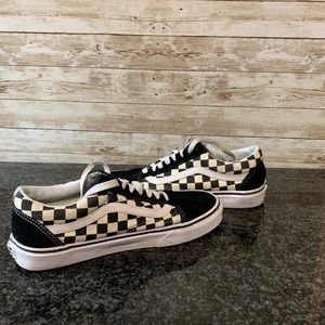 unisex checkered lace up vans